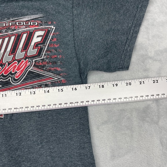Lernerville Speedway T-Shirt Mens Medium Gray Graphic Print Crew Neck Pullover - Picture 4 of 6